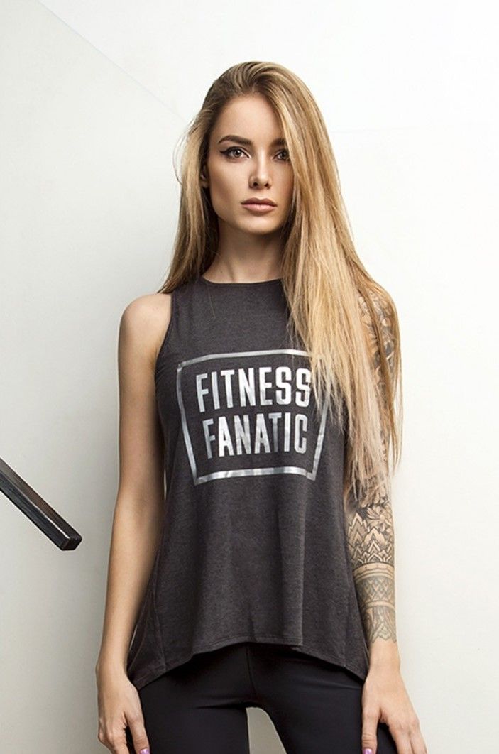 Voľné tričko Fitness Fanatic Dark Grey